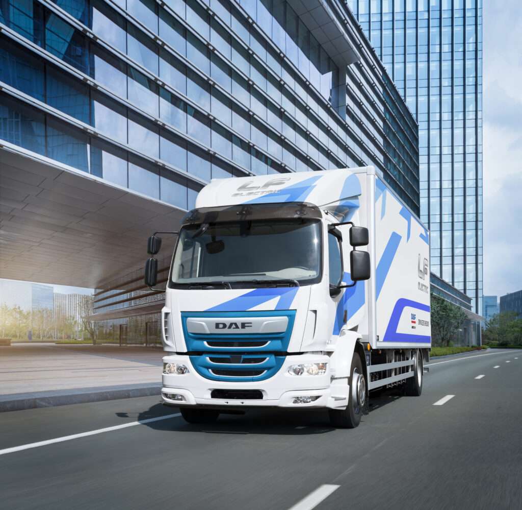 This is an image of a DAF LF Electric Truck from Loven Trucks